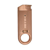 Dissim Slim Torch Lighter - Rose-Gold Metal Body. Shown side with Dissim logo