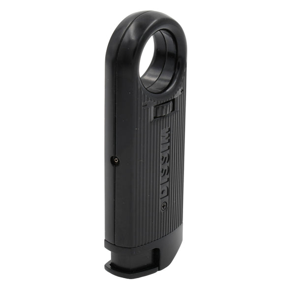 Black Slim Torch Metal Lighter - inverted flame with patented grip circle