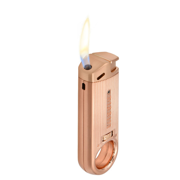 Rose Gold Slim Metal Lighter with Soft Flame Butane Flame