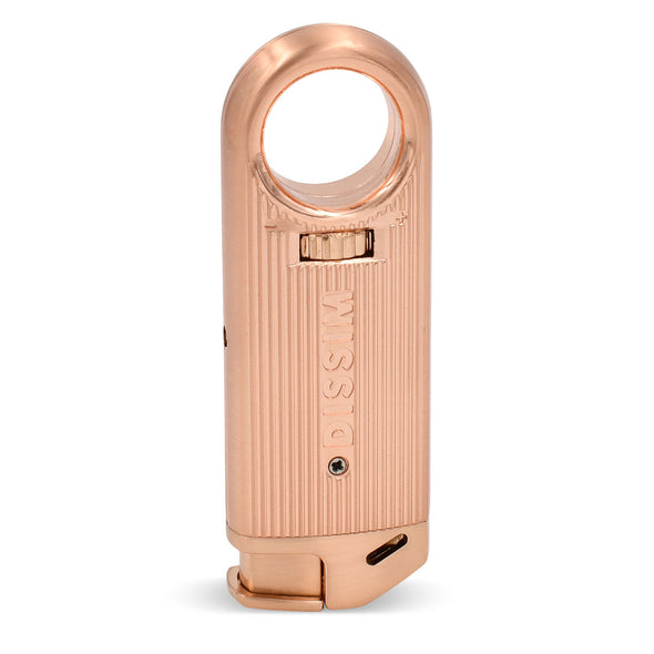 Rose Gold Slim Metal Lighter w/ Patented finger hole ideal for inverted lighting