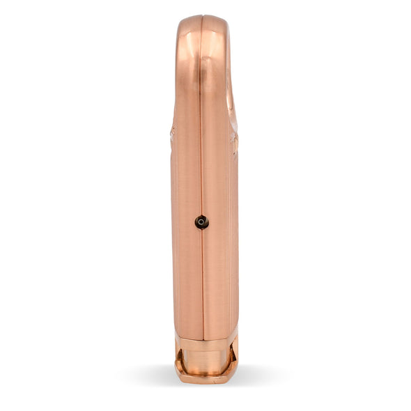 Side w/ Butane Refill Vent Rose Gold Slim Metal Lighter