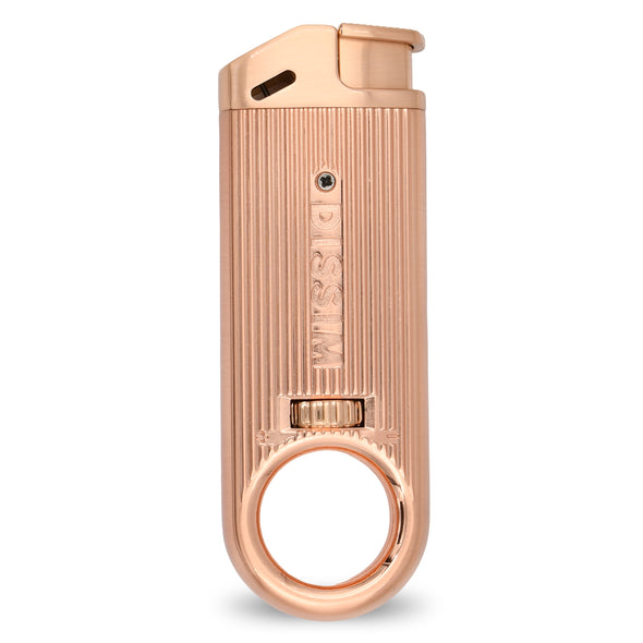 Front View - Rose Gold Slim Metal Lighter by Dissim