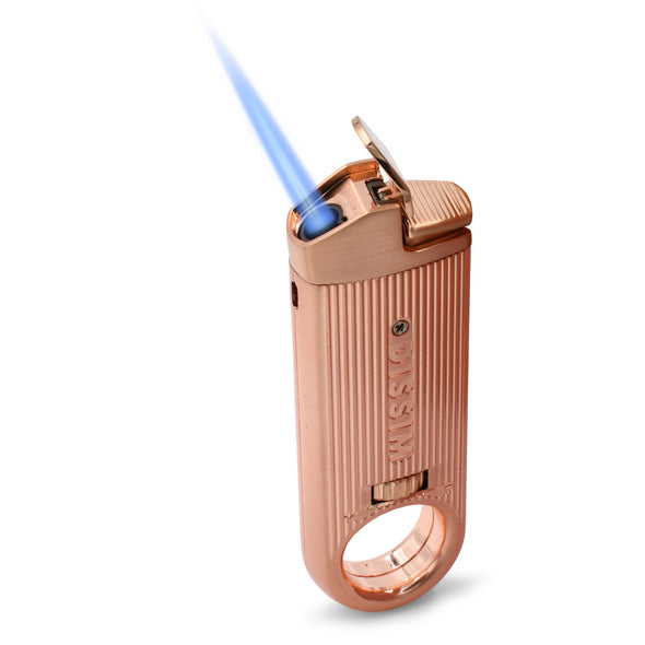 Rose-Gold Slim Metal Lighter with single Torch flame