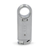 Front view with Dissim Logo Etched  Silver Slim Metal Lighter handle