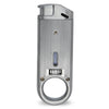 Front view  Silver Slim Metal Lighter with butane level window