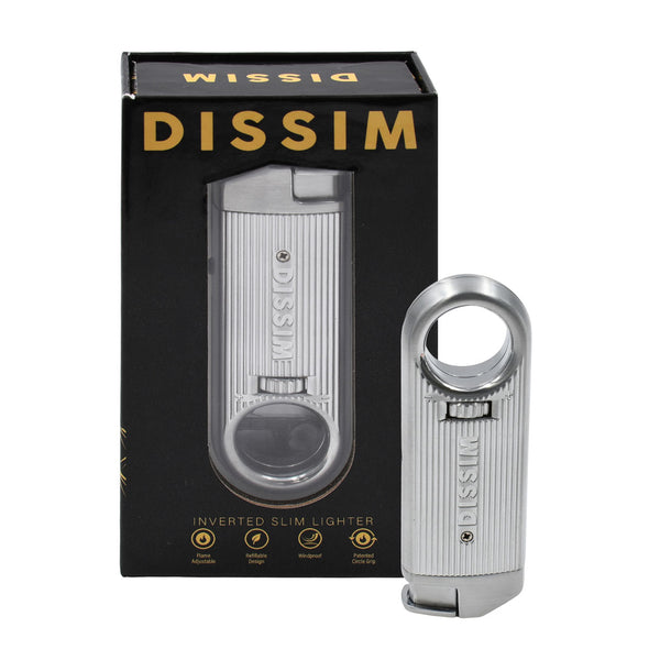 Silver Slim Metal Lighter by Dissim with Box