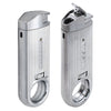 Dissim Silver Slim Torch Metal Lighter - open & close flame cover