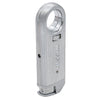 Slim Torch Lighter with a sleek silver metal body with refill vent on the side