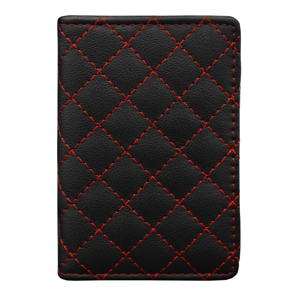 Leather Quilted Women's Wallet, Nicon Black